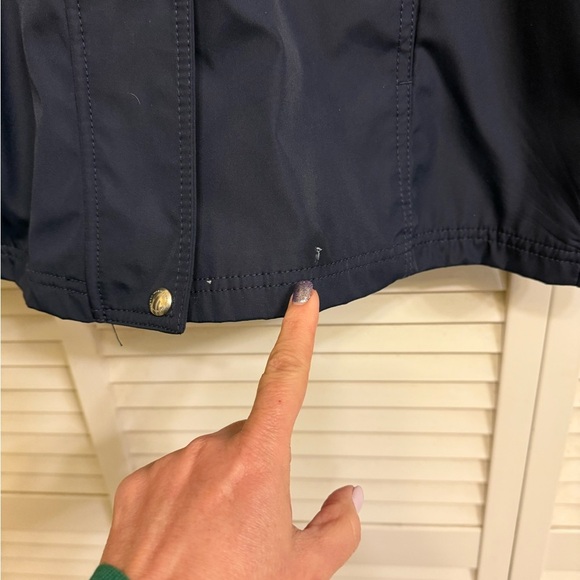 Weatherproof Navy Hooded Jacket with Gold Accents Women’s Sz S - Picture 11 of 16